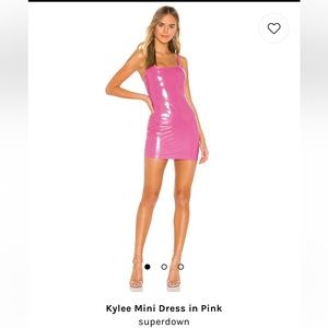 Kylee Superdown Mini Dress in Hot Pink